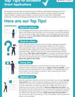 Top Tips for Successful Grant Applications Top Tips for Successful Grant Applications